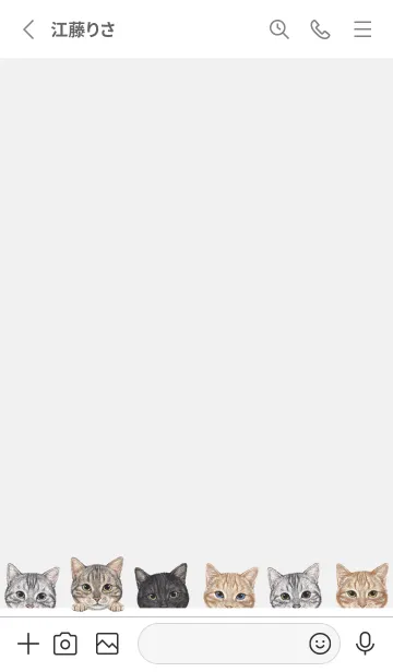 [LINE着せ替え] CATS - アメショ - ホワイト/グレーの画像2
