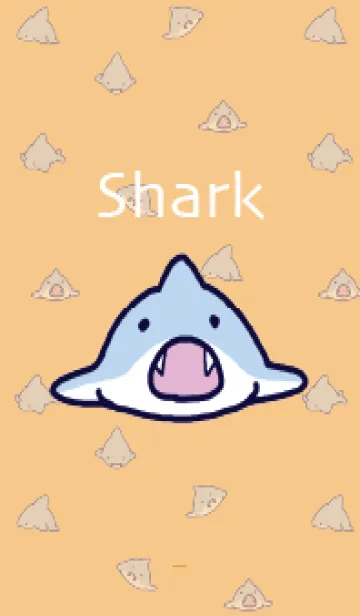 [LINE着せ替え] オレンジ : シンプルなサメの着せ替えの画像1