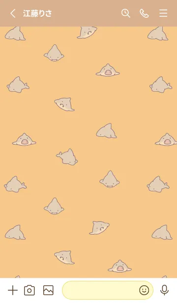 [LINE着せ替え] オレンジ : シンプルなサメの着せ替えの画像2