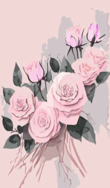 [LINE着せ替え] pink & light blue 薔薇の花束の画像1