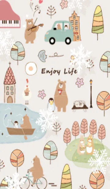 [LINE着せ替え] brown♡初雪の街03_1の画像1