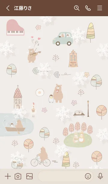 [LINE着せ替え] brown♡初雪の街03_1の画像2