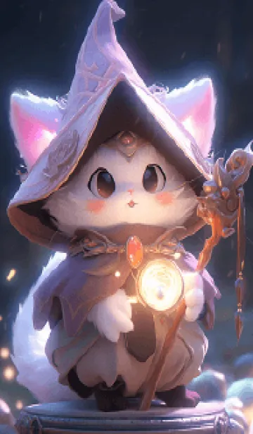 [LINE着せ替え] 白衣の魔法使い猫の画像1