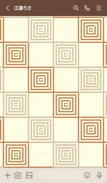 [LINE着せ替え] 和音 市松模様 音符  亜麻色の画像2