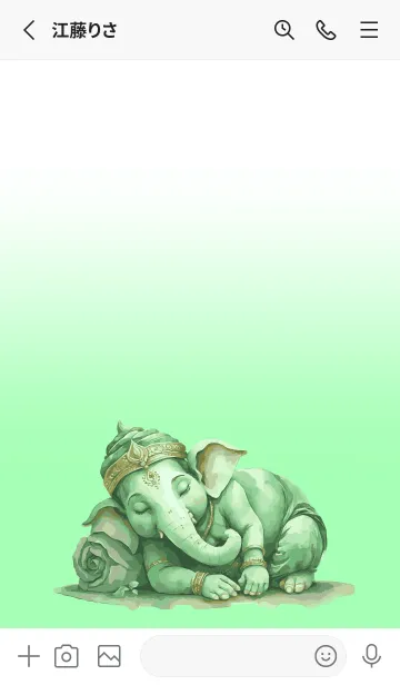 [LINE着せ替え] Love Green Ganesha Theme (JP)の画像2