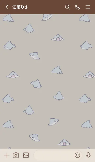 [LINE着せ替え] ベージュ : シンプルなサメの着せ替えの画像2