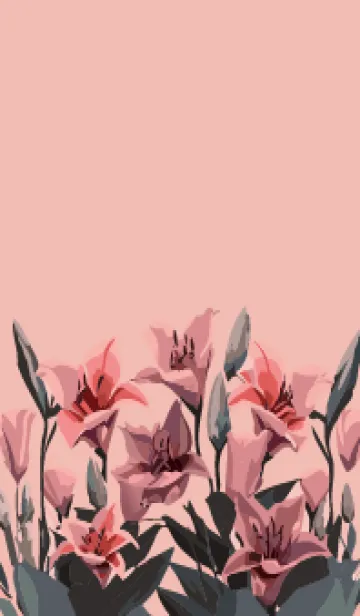 [LINE着せ替え] red ユリの花束の画像1