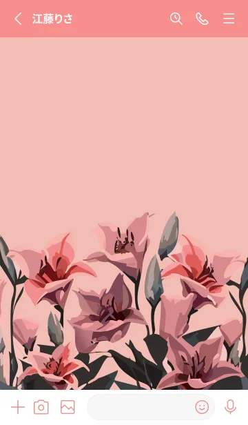 [LINE着せ替え] red ユリの花束の画像2