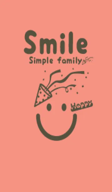 [LINE着せ替え] スマイル＆ハッピー 鮭色の画像1