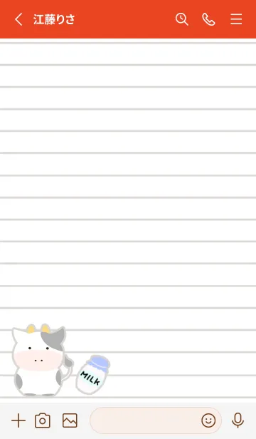 [LINE着せ替え] 仔牛ちゃんノート/レッドの画像2