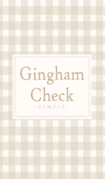 [LINE着せ替え] Gingham Check Natural Beige - SIMPLE 26の画像1