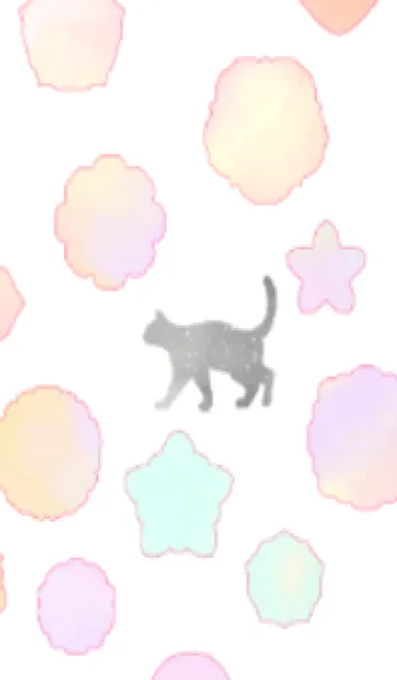 [LINE着せ替え] 花と黒猫（こんぺいとう）の画像1