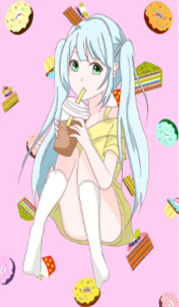 [LINE着せ替え] Dessert milk tea girlの画像1