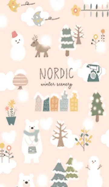 [LINE着せ替え] orange♡ハートの雪が降る場所13_1の画像1