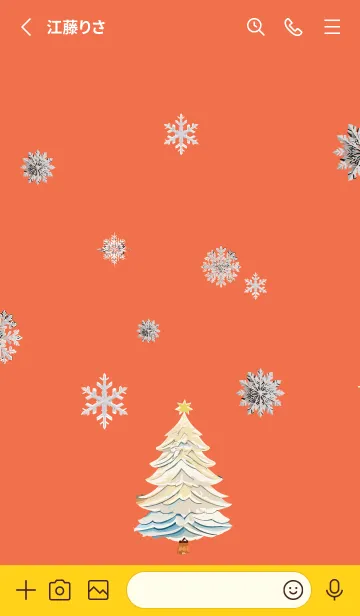 [LINE着せ替え] red & yellow 白いクリスマスの画像2