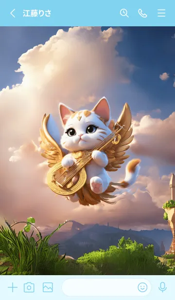 [LINE着せ替え] Cute cat angel musicianの画像2