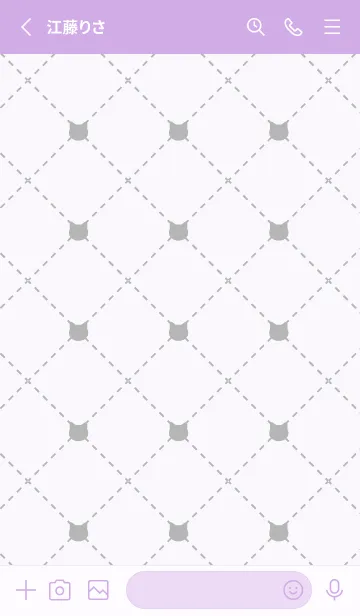 [LINE着せ替え] シンプル 猫 グレー パープル ピンクの画像2