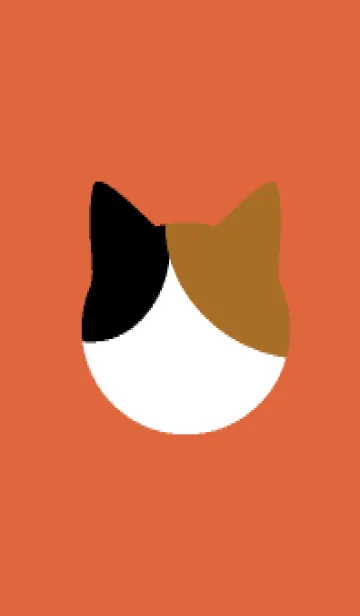 [LINE着せ替え] シンプル 猫 ミケ オレンジ 赤の画像1
