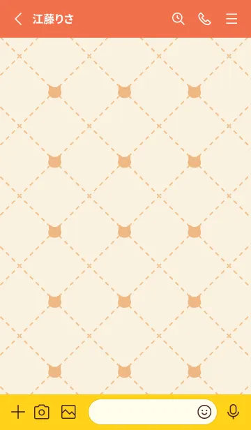 [LINE着せ替え] シンプル 猫 ミケ オレンジ 赤の画像2