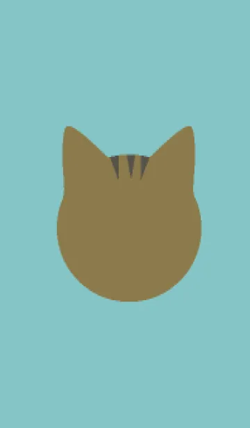 [LINE着せ替え] シンプル 猫 キジトラ ブルー グリーンの画像1