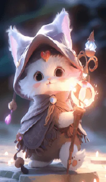 [LINE着せ替え] 白衣の魔法使い猫 Part2の画像1