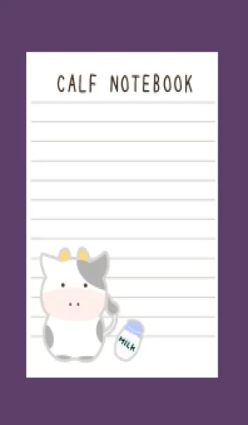 [LINE着せ替え] 仔牛ちゃんノート/ディープパープルの画像1