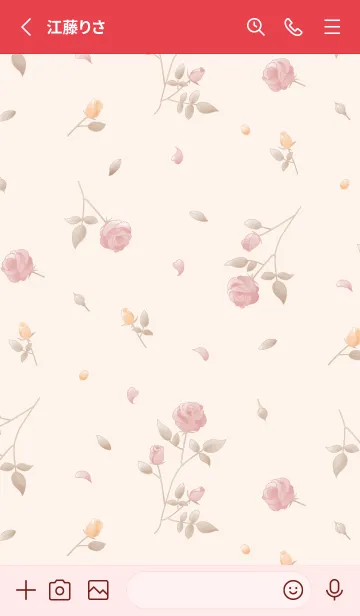 [LINE着せ替え] Flower 002【薔薇×濃いピンク】の画像2