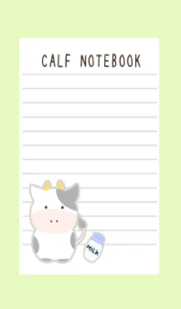 [LINE着せ替え] 仔牛ちゃんノート/イエローグリーンの画像1