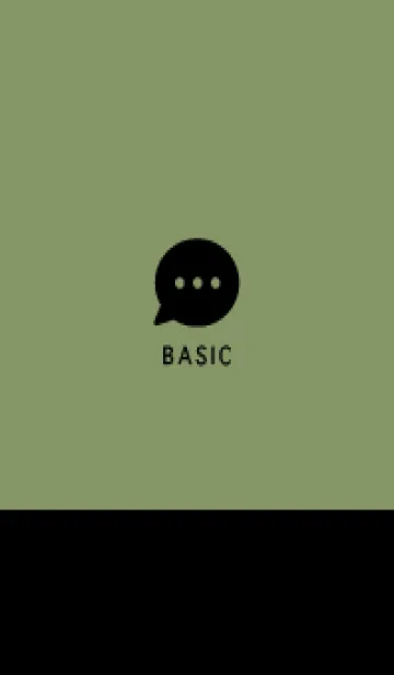 [LINE着せ替え] Simple&Basic  ブラック×カーキの画像1