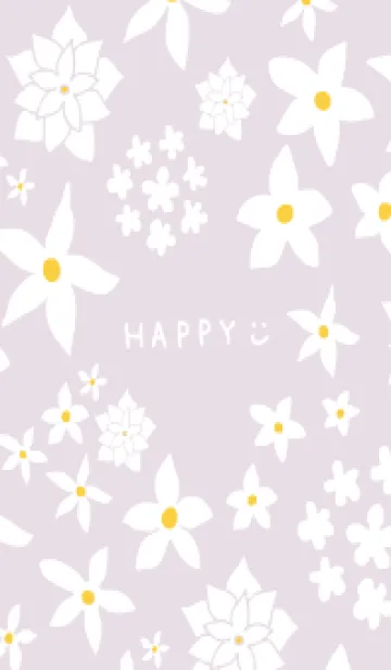 [LINE着せ替え] シンプル 白い花24の画像1