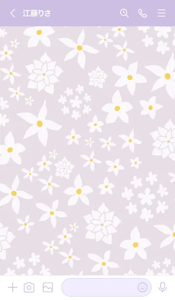 [LINE着せ替え] シンプル 白い花24の画像2