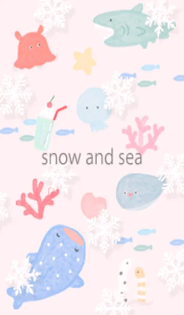 [LINE着せ替え] pink♡雪が舞う海10_1の画像1