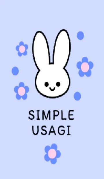 [LINE着せ替え] シンプル ウサギ -フラワー- 21の画像1