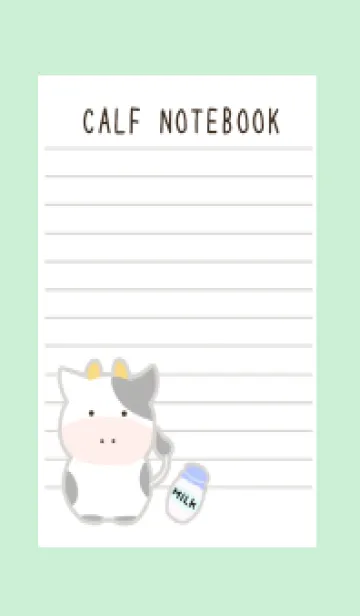 [LINE着せ替え] 仔牛ちゃんノート/ライトミントグリーンの画像1