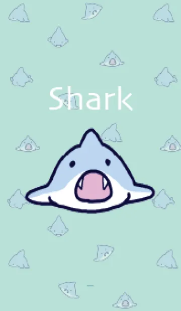 [LINE着せ替え] ミントグリーン : シンプルなサメ着せ替えの画像1