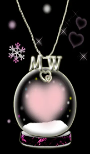 [LINE着せ替え] イニシャル32 M&W  スノードームの画像1