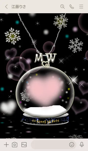 [LINE着せ替え] イニシャル32 M&W  スノードームの画像2