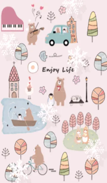 [LINE着せ替え] pink♡雪が舞う10_1の画像1