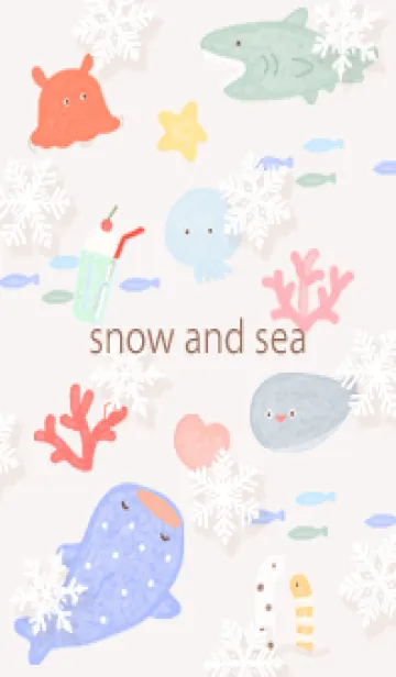 [LINE着せ替え] pinkbrown♡雪が舞う海08_1の画像1