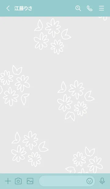 [LINE着せ替え] 白い線の丸い花23の画像2