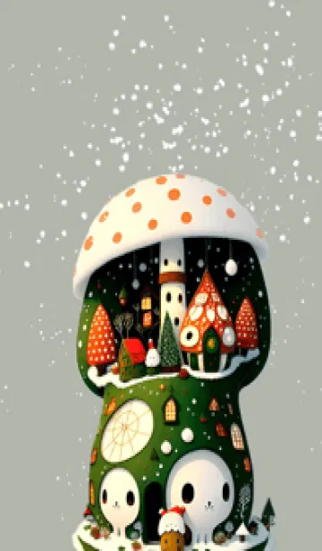[LINE着せ替え] クリスマスのキノコの小さな生き物の画像1