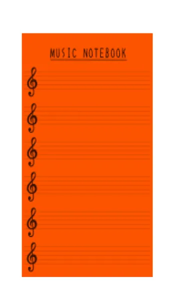 [LINE着せ替え] 音楽カラーノート/朱色/ホワイトの画像1