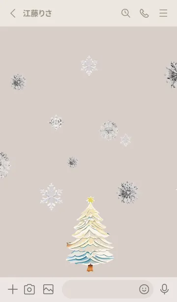 [LINE着せ替え] beige & gray 白いクリスマスの画像2