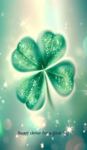 [LINE着せ替え] Happy clover-Green-31の画像1