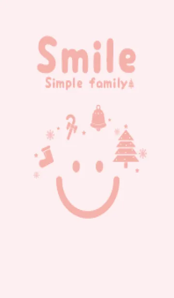 [LINE着せ替え] スマイル＆Xmasツリー 薄桜の画像1