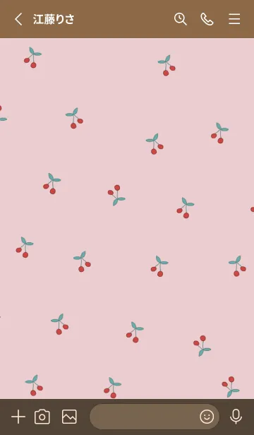 [LINE着せ替え] cherry_pattern #rosepinkの画像2