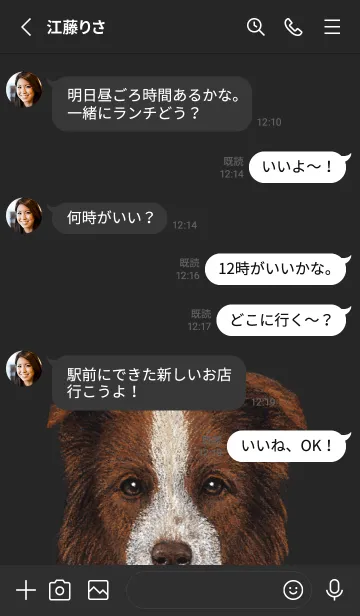 [LINE着せ替え] ICON DOG - ボーダーコリー - BLACK/04の画像3