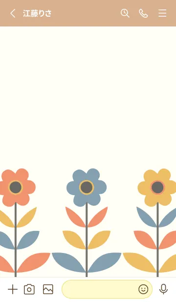 [LINE着せ替え] Retro floral patternの画像2