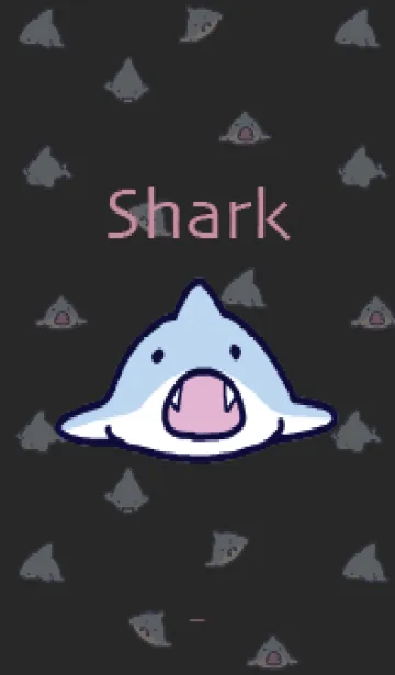 [LINE着せ替え] 黒とピンク : シンプルなサメの着せ替えの画像1