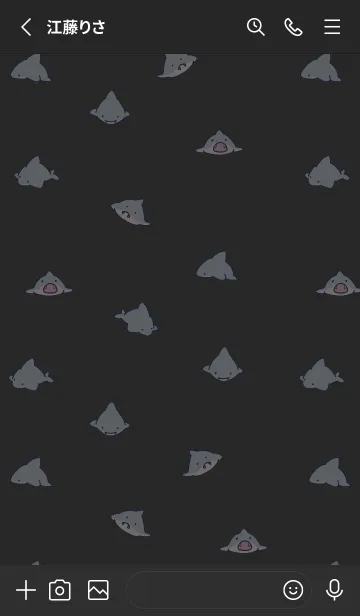[LINE着せ替え] 黒とピンク : シンプルなサメの着せ替えの画像2